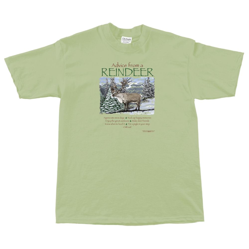 Advice from a Reindeer T-Shirt Nature Green NWT